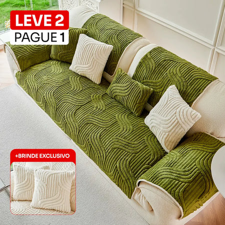 [LEVE 2 PAGUE 1] Capa Comfort Premium Para Sofá + BRINDE: Almofadas Comfort